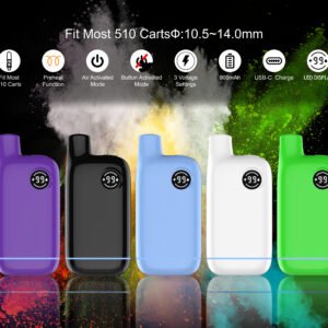 510 Discreet Vape Cartridge Battery 900mAh w Smart Display